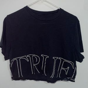 True Religion Black Cropped Shirt